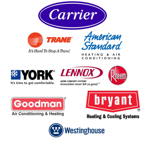 We sell Carrier Train American Standard York Lennox Rheem Goodman Bryant and Westinghouse